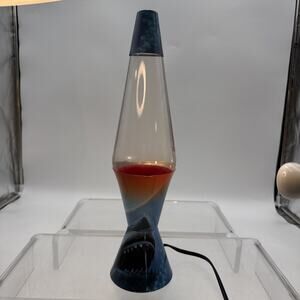 Schylling LAVA The Original Shark Week Lamp Blue Base Red Wax Working 16” READ